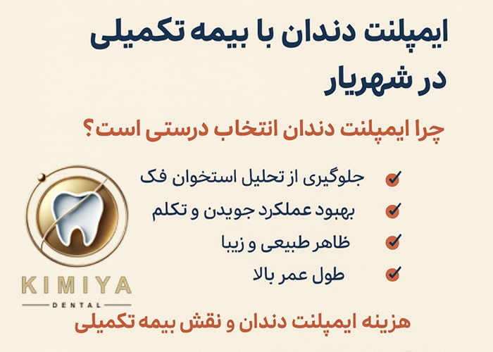 ایمپلنت دندان با بیمه تکمیلی در شهریار